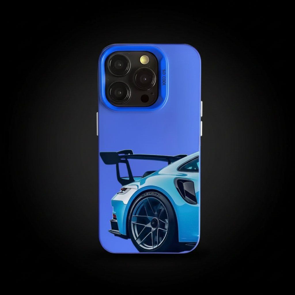 Cover Porsche Blu - Sfondo Nero