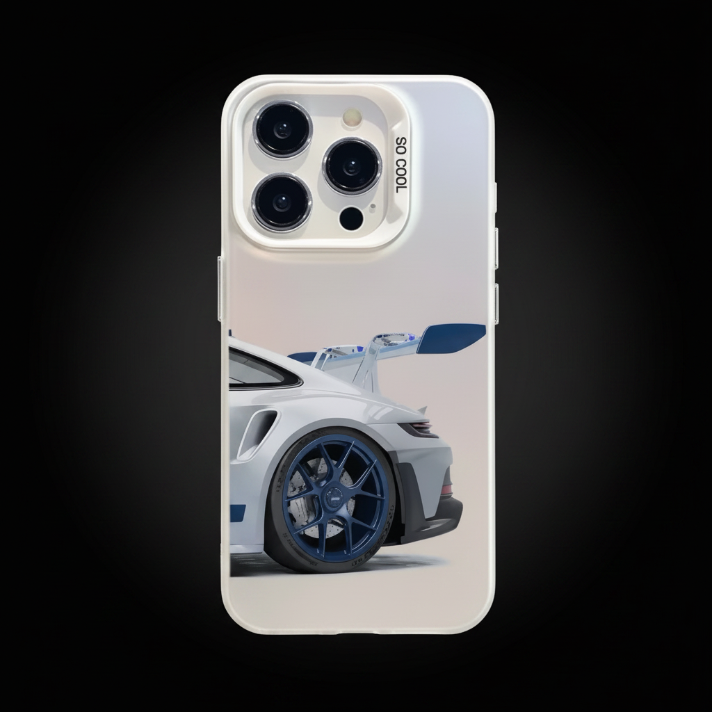 Cover Porsche GT3 Bianca - Sfondo Nero