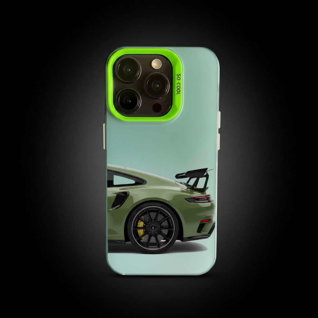 Cover Porsche GT3 Verde - Sfondo Nero